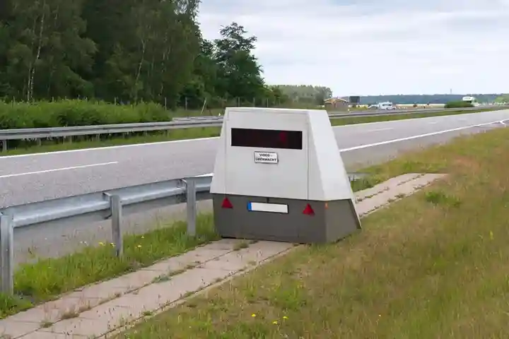 Blitzeranhänger an einer deutschen Autobahn